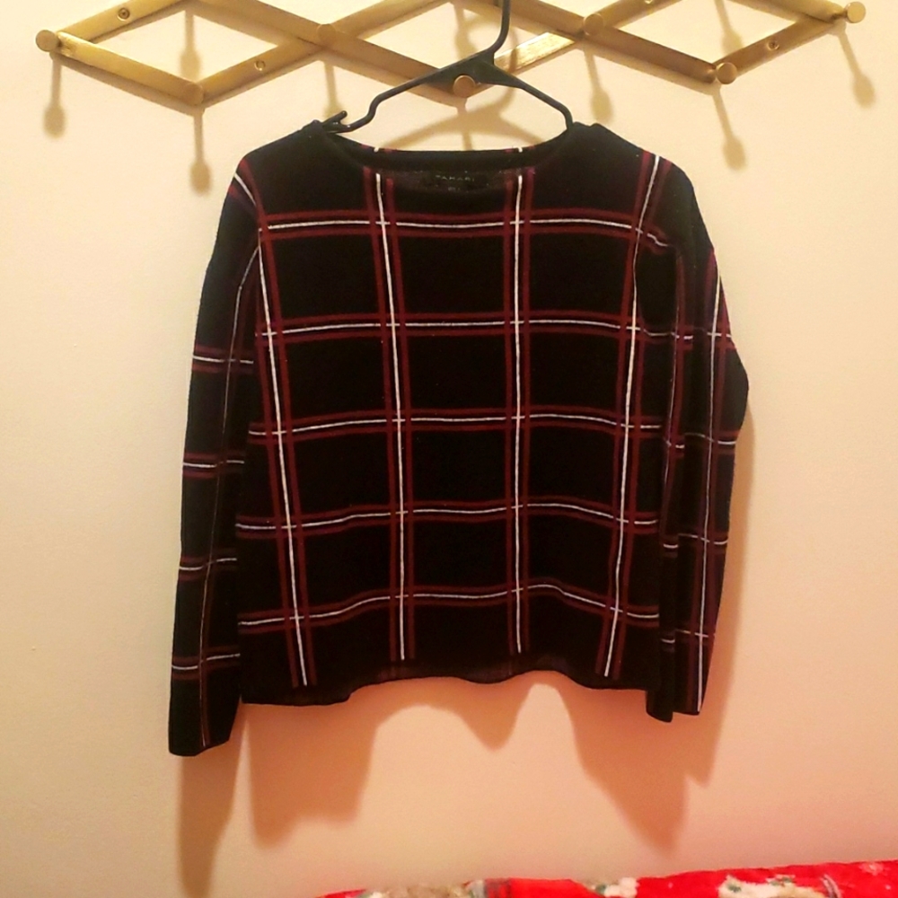 Womens Medium Checkered Sweater